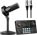 MAONO USB XLR Dynamic Microphone for Podcast: PC Computer Gaming Mic with 192kHz/24bit for Studio Recording Streaming Content Creation (PD300XT+AME2+XLR180)