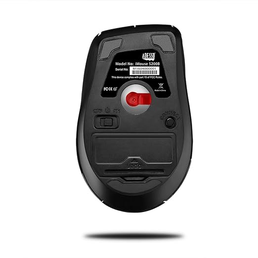 Adesso iMouse S200B Bluetooth Ergo Mini Mouse - Wireless with Adjustable DPI and Ergonomic Design