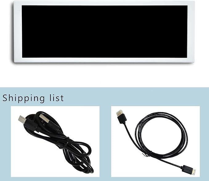 VSDISPLAY 7.84 Inch 1280x400 IPS Mini Monitor Stretched Bar LCD Display with White Case as PC/Computer/Laptop Speed Temperature CPU GPU Monitoring Secondary Screen