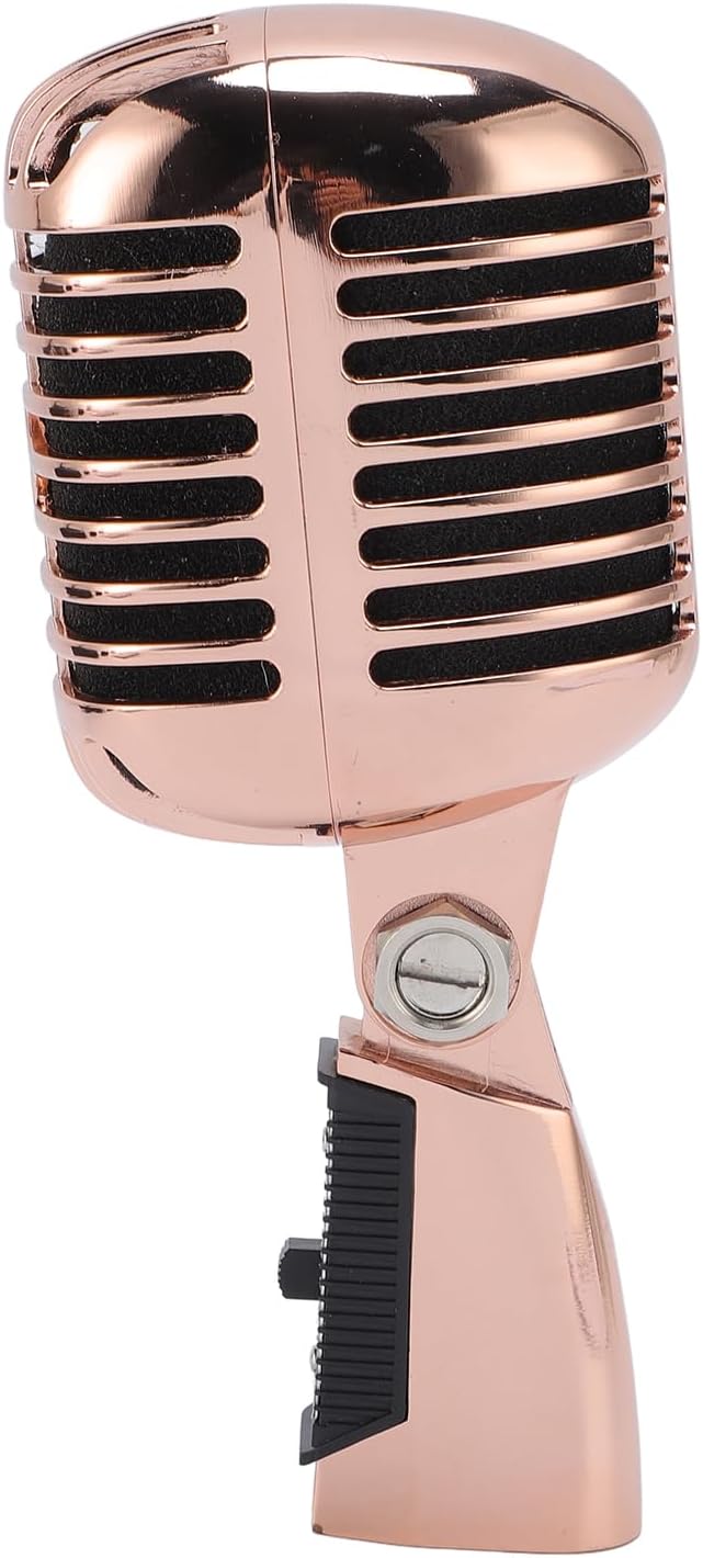 SUNGOOYUE Dynamic Cardioid Microphone with Sound Output and Vibration Dampening for Musical Performances and Studio Recordings (Pink Gold)