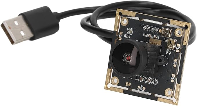 Camera Module USB Camera Board HD Wide Angle 2MP 1920x1080 Resolution 145° Field of View with Dual Microphones for Machine Vision Embedded Systems Black