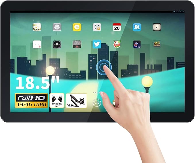 18.5 inch Android 11 Touchscreen Monitor Tablet 16:9 FHD 1080P WiFi &amp BT Built-in Speakers RK3568 2GB RAM &amp 32GB ROM Smart Board for Classroom Meeting &amp Game