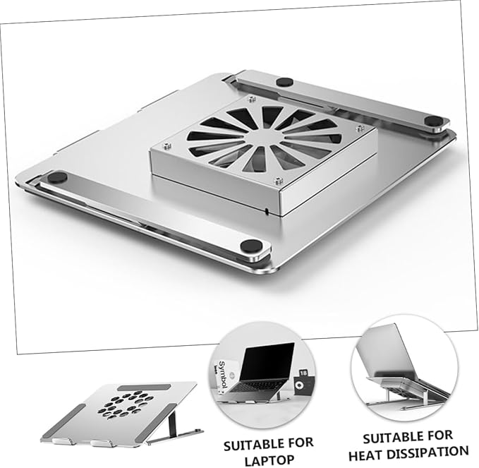 Laptop Cooling Pad Adjustable Height Laptop Stand up to Ergonomic Design for Enhanced Cooling and Comfort USB Powered Fans Led Control
