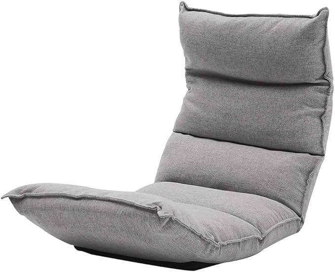 BTZHY Floor Chair Floor Chair Computer Chair on Single Bed Independent Cotton Bale Leisure Folding Floor Chair Multi-Level Adjustable Meditation ChairRemovable and Washable (Color : Gray)