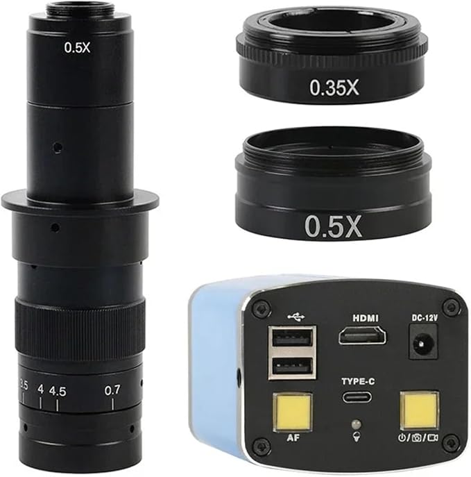 OOM 180X 120X IMX307 Autofocus HDMI 1080P Type-c PC Video Microscope C Mount Camera 20CM Working Distance for Phone Repair(with 180x Lens)