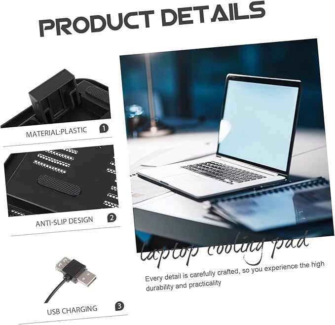 Ergonomic Cooling Pad Metal Mesh Silent Fan Stand Gaming Fan Cooling Pad