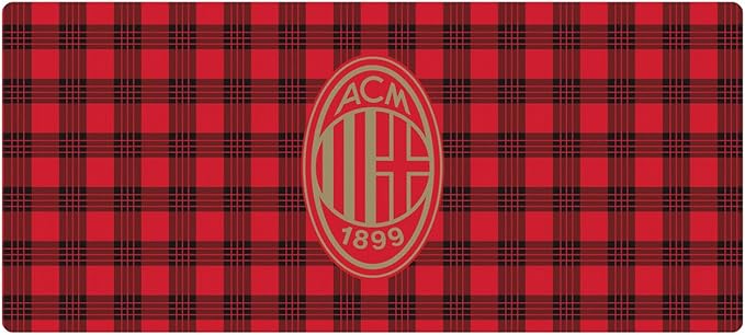 Head Case Designs Officially Licensed AC Milan Tartan Crest Logo 37.4 x 15.75 x 0.16 inches (900 x 400 mm) - XL Gaming Office Desk PC Keyboard Mouse Mat Pad