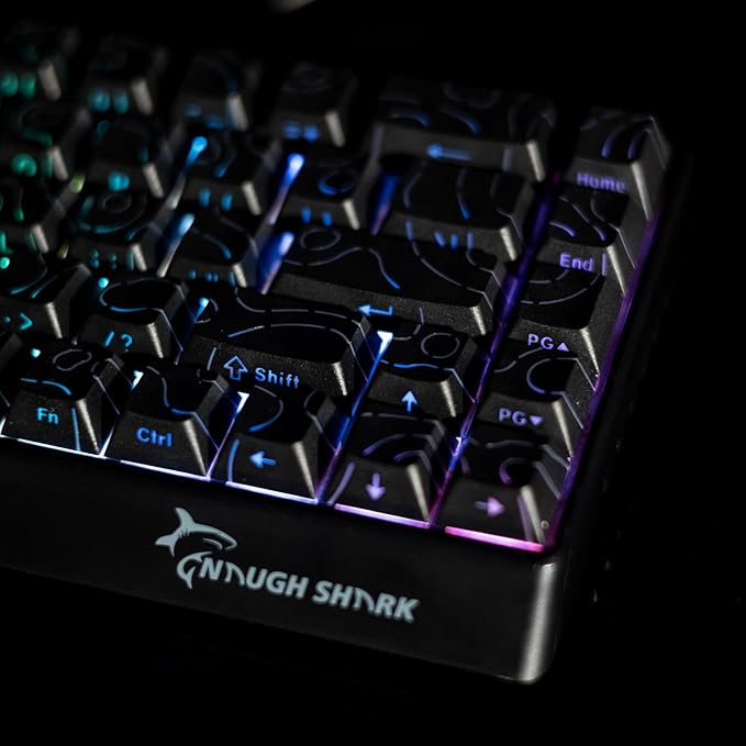 GK GAMAKAY x NaughShark NS68 Hall Effect Rapid Trigger Wireless Gaming Keyboard Bluetooth/USB-C/2.4GHz 8KHz Polling Rate 0.01mm RTOutemu Peach Crystal Magnetic Switch Keyboard (Black-Side Printed)