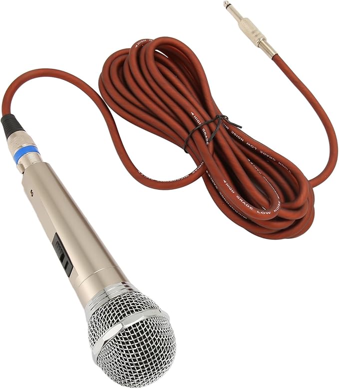 Keenso Dynamic 6.5mm Metal Wired Microphone with 3D Pickup Pattern for Karaoke Live Streaming Professional Microphone for Musicians