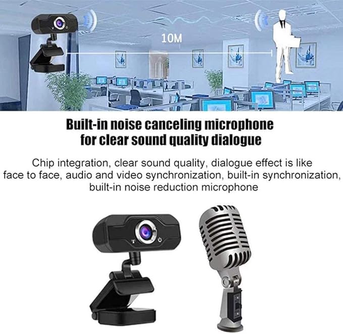 PC Webcam 1080p Full HD USB Webcam Desktop and Laptop Live Streaming Webcam with Microphone Widescreen Video Webcam for Video Calls Teaching Recording Conferencing