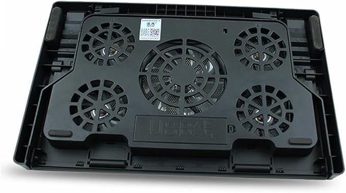 Laptop Cooling Stand 5 Fans USB Cooler Base with Anti-Skid Heatsink Bracket Multi-Angle Adjustable for Gaming and Office Laptops Black