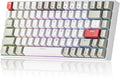 Newmen GM840 Wireless Mechanical KeyboardWired/Bluetooth/2.4G 75% Compact RGB Backlit Hot Swappable Mini Gaming KeyboardUSB C 84 Keys Small Computer Keyboards for PC/Laptop/Win/MacBrown Switches