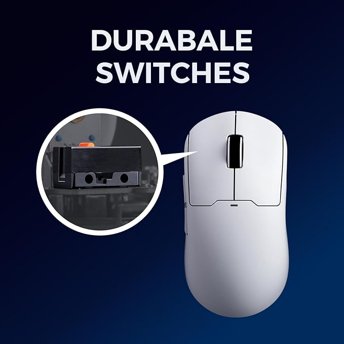 MCHOSE A5 ProMax Wireless Gaming Mouse Symmetrical Design 59 Grams 1K Polling Rate PAW3395 26K DPI Optical Sensor 130 Hour Battery Life Tri-Mode Connectivity - Black