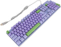 Wired Gaming Keyboard Mechanical Gaming Keyboard USB Lighted Full Size Large Keyboard with Backlit Rainbow Backlit Wired Keyboard for Computer Laptop (1)