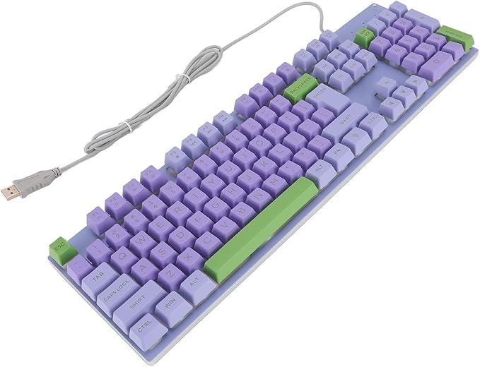 Wired Gaming Keyboard Mechanical Gaming Keyboard USB Lighted Full Size Large Keyboard with Backlit Rainbow Backlit Wired Keyboard for Computer Laptop (1)