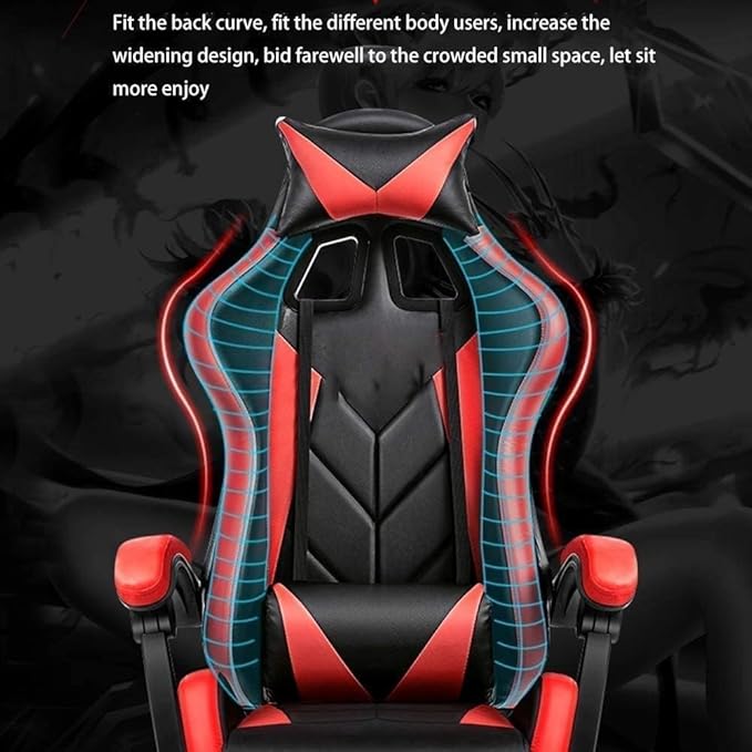 Gaming Chair Office Chairs E-Sports Chair Comter Chair Ergonomic Game Seat Work Swivel Chair Backrest Lift Chair (Color:Black White)