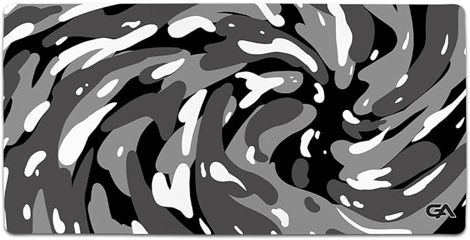 GutzyAiden Swirl Extended Extra Large Mouse Pad | Gaming Setup | Hybrid Polyester Fabric Top | Non-Slip Natural Rubber Base | 5mm Thick | Artic Swirl | XXL - 36 x 18 |