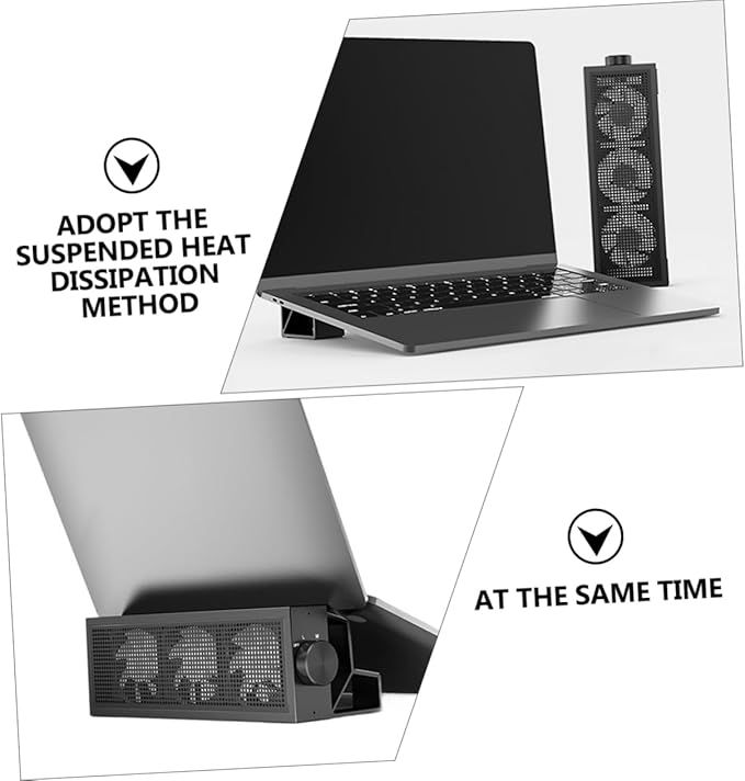 HOMSFOU Adjustable RGB Laptop Cooling Pad 3 Speed Settings Heat Dissipation Stand for Gaming and Work Compatible Laptops Ergonomic Design