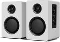 Computer Speakers for Desktop PC Active Bookshelf Speaker with 3‘’ Carbon Fiber Woofer and Silk Film Tweeter Supports Bluetooth 5.3 USB-C AUX/RCA Input for Record Player TV - White Stereo Set