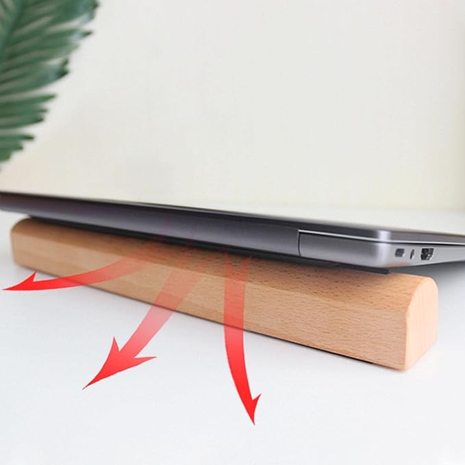 Laptop Cooling Pad | Wooden Ergonomic Elevated HolderLaptop Cooler Standfor Notebooks Computers Daily Work Table Desk Home Indoor