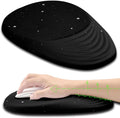 Ergonomic Mouse Pad Wrist Support Mouse Pad with Wrist Rest Entire Memory Foam &amp Non-Slip PU Base MousePads with Stepped-Wedge Design for Pain Relief Desk Office Home Black Star