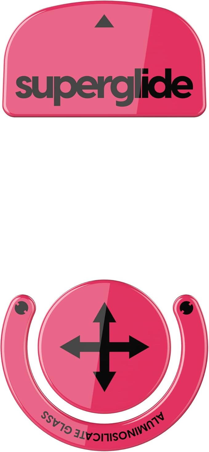 Superglide Glass Mouse Skates for Logitech G Pro X Superlight - Polished Edge Ultra Smooth Glide Compatible with Glass Mousepads Durable Gaming Feet (Type-S Magenta)