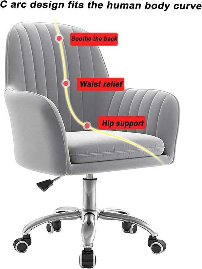 Work Chair Swivel Chair Velvet Upholstered Seat Backrest Lift Game Chair Chair Needed