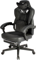 Gaming Chair PRO Ergonomic Gaming Chairs for Adults Heavy People Massage Reclining Office Desk Computer Chair with Footrest and Lumbar Support Big Tall Mesh Gamer Chair with Cushion (Black)