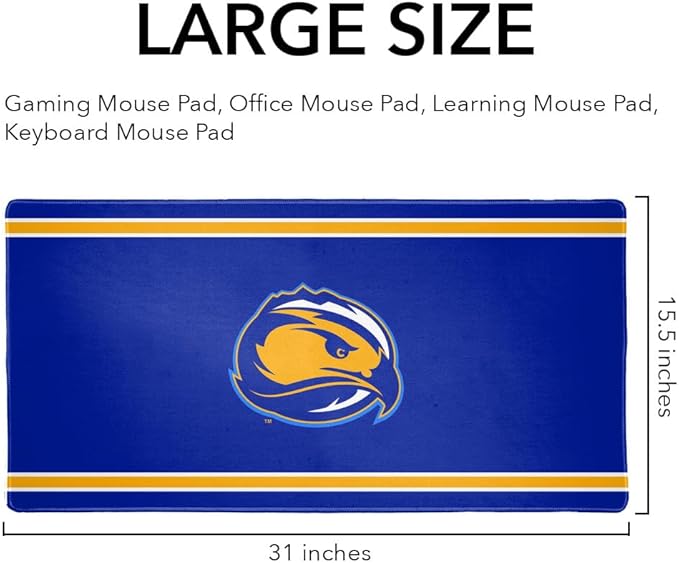 Fort Lewis College Primary Logo Stripes Large Gaming Mouse Pad with Stitched Edges Non-Slip Base for Gamer Home and Office 31.5 x 15.7