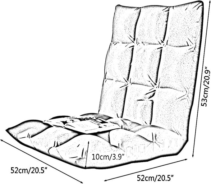 ELEFOCUS Folding Sofa Chair 6-Position Adjustment Computer Chair On Single Bed with Backrest for Bay Window Balcony(Blue)