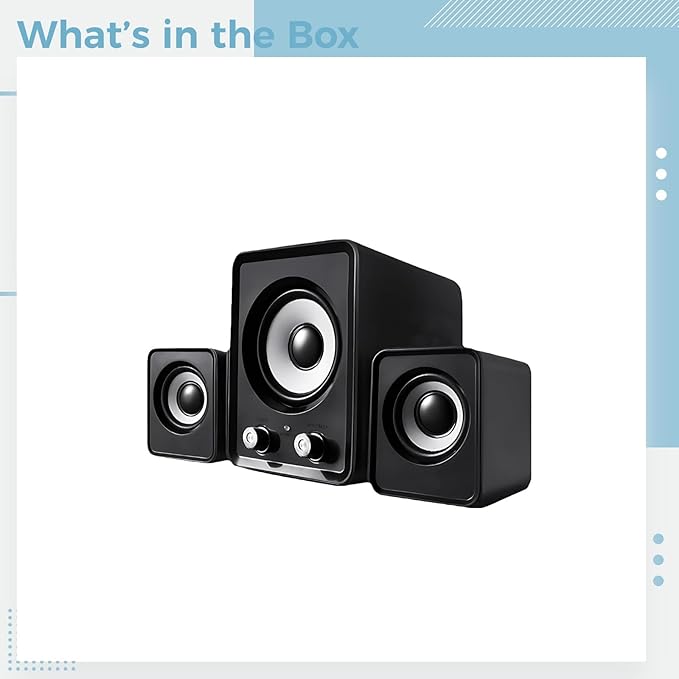 Usb Desktop Speaker With 360° Surround Sound Wired Subwoofer Volume Control Knob In Classic Black For Pc Laptop Mp3