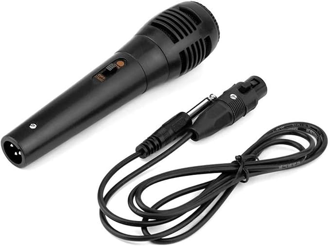 Microphone Wired Microphone Portable Professional Karaoke Sing Microphone Recording Live for Mobile Phone Computer Recording Noise Isolation Microphone Cordless microphonBlack