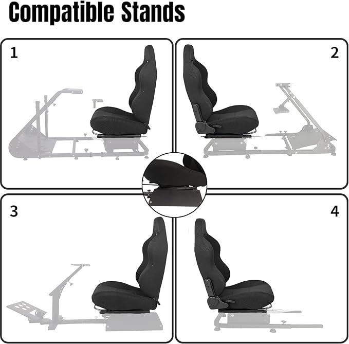 Marada Racing Seat with Adjustable Slide for Racing Wheel Simulator Stand Cockpit Adjustable Seat