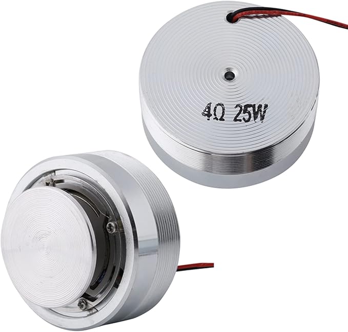 FLEXMAN Vibration Speaker 50mm Round Steel Electrodynamic Full Spectrum Band Resonance Speaker for Computer Laptop MP3 MP4 CD Mobile Phone (4Ω 25W)