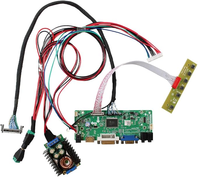 VGA DVI Audio LVDs Controller Board for 42 inch 1920x1080 LC420EUN-SDF1 IPS 51pins WLED LCD Large Screenwith 24V to 12V DC Power Converter Board