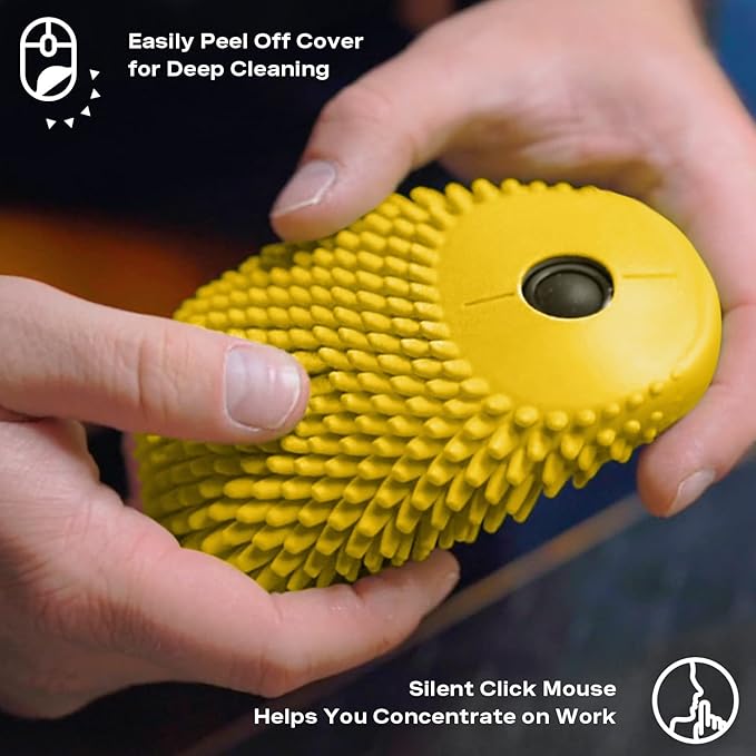 HedgeHog Health Hoglet Wireless Computer Mouse – Cute Functional and Tactile Fidget Tool. Combines Stress Relief with Comfort and Style Perfect for Enhancing Focus and Productivity.