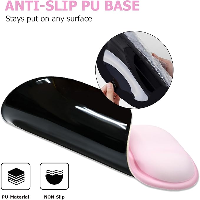 Gel Mouse Pad with Wrist Rest Ergonomic Office Keyboard Wrist Rest and Mousepad with Wrist Support Computer Mouse Pad with Non-Slip PU Base and Desk Accessories Mat for Laptop &amp Home &amp Gamin