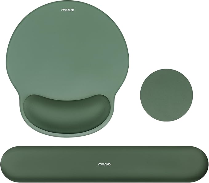 MOSISO Laptop Case 13-13.3 inch Puffy Laptop Sleeve Polyester Horizontal Bag with Small Case Wrist Rest Support for Mouse Pad&ampKeyboard Set Circle Curved Ergonomic Mousepad&ampCoaster Midnight