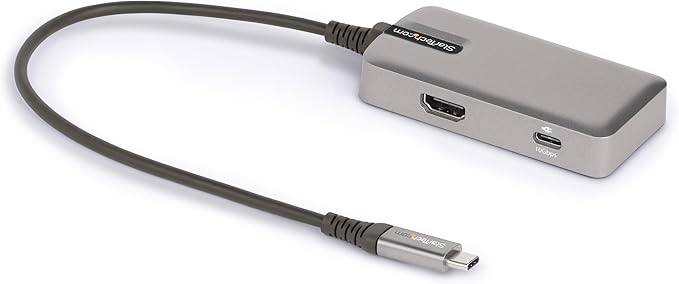 StarTech.com 4-in-1 USB C Hub with Extra Long Cable 4K 60Hz HDMI Alt-Mode 100W Power Delivery 10Gbps Fast Speed Type C Expansion Hub Portable Mini Docking Station for MacBook - TAA