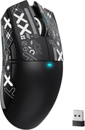 MAMBASNAKE Attack Shark X11SE Lightweight Wireless Gaming Mouse Tri-Mode 2.4G/USB-C Wired/BT 22K DPI PAW3311 Optical Sensor 59g 5 Programmable Buttons 300mAh Battery for PC/Mac(Black-Griptape)