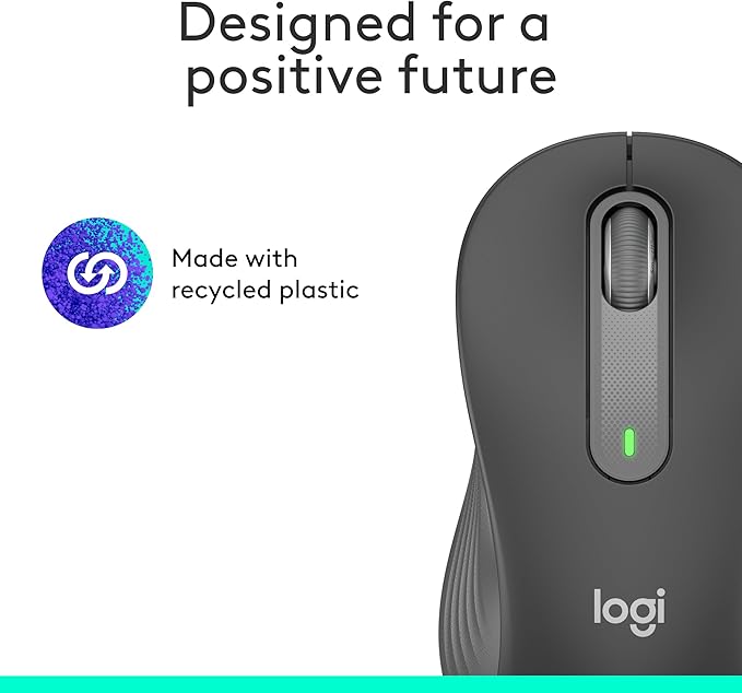 Logitech Left Handed Wireless Mouse Signature M650 L Full Size - 2 Year Battery Silent Clicks Customizable Buttons Bluetooth PC/Mac/Chromebook - Graphite Large