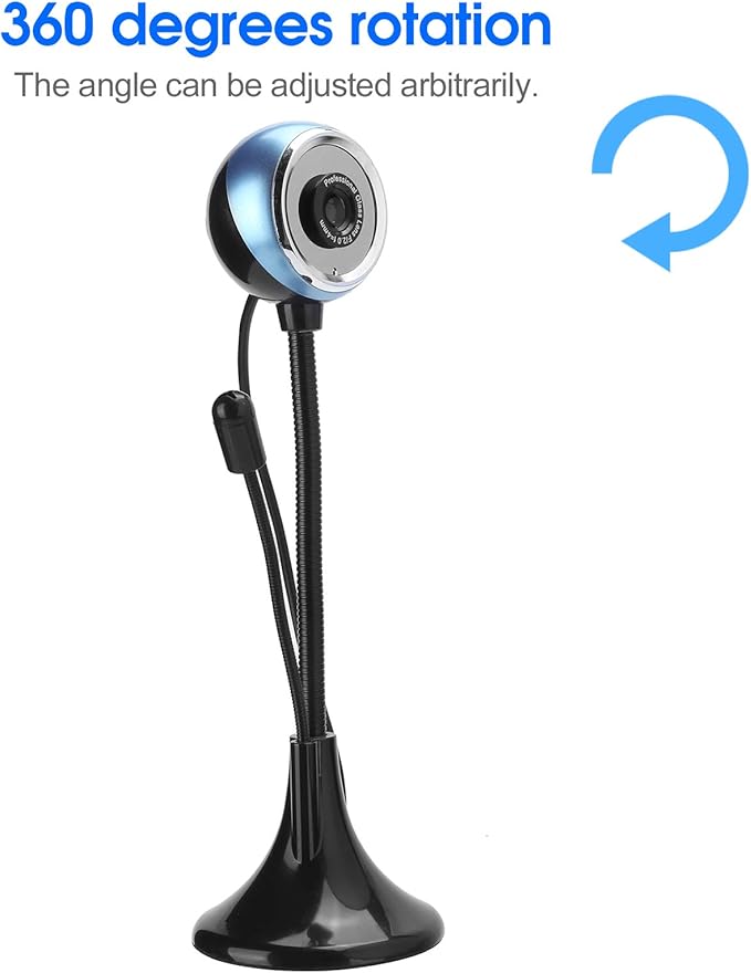 VBESTLIFE High Definition mini Webcam USB rotatable Micro Webcam HD PC Camera with Microphone rotated 360 Degrees Computer Accessories for PC Laptop