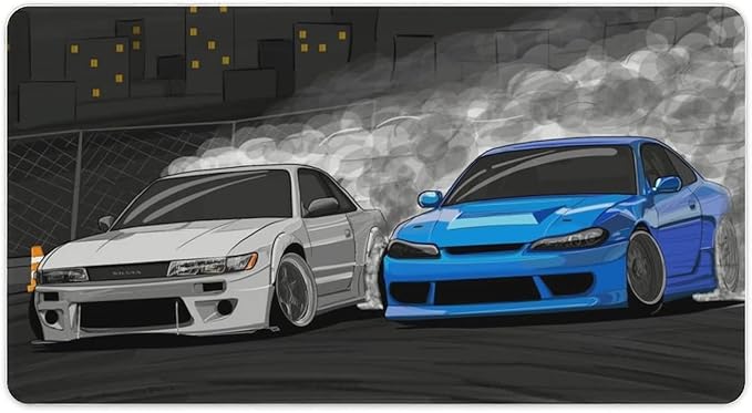 Large Mouse Pad Gaming Drifting S13 and S15 JDM Car Desk Mat Long Big Mousepad Extended Keyboard Computer Pad Office Desk Organizers and Accessories 40X75cm