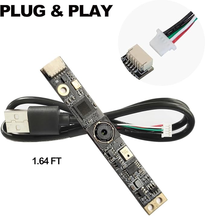 RQG 8MP USB Camera Module IMX179 Fixed Focus 4K Lightburn Camera with Microphone Embedded UVC Drive-Free USB 2.0 Camera Webcam for Laser Engraver Security PC Raspberry Pi