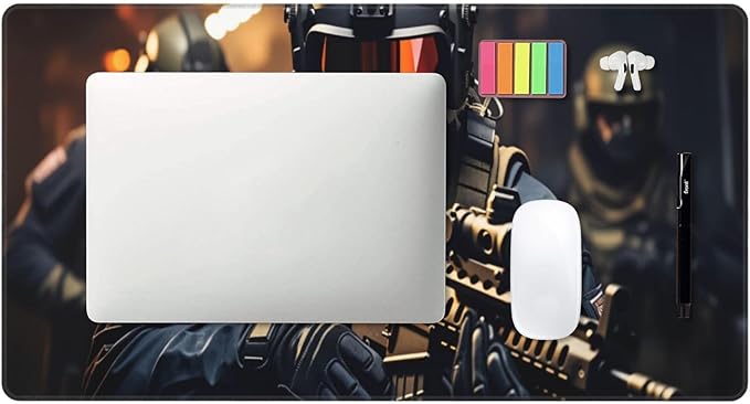 Tactical Special Forces Desk Cover MatExtended Large Mouse PadComputer Laptop Mat Desk Decor for Office Game Home 30x16 Inch