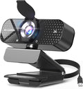 2K HD Webcam with Wide Angle Lens Privacy CoverAuto Light Correction and Noise-Canceling Mic Plug &amp Play USB Camera for Mac/Laptop/PC Compatible with Zoom Skype Teams
