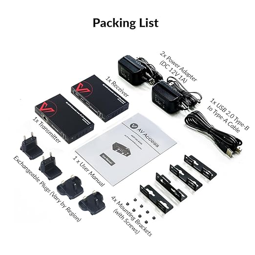 AV Access 4K HDMI USB KVM Extender TCP/IP Over Single Cat5e/6/6a/7 up to 120M(390ft) 1080P@120Hz Plug &amp Play Keyboard &amp Mouse Over Network Zero Latency 3 Ports USB Hub DIP up to 16 Sets