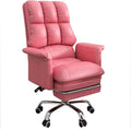 Computer Office Chair Swivel Task Chair Gaming Pink Chair Office Chair with Footrest with Adjustable Tilt Angle 360° Swivel High Back Pu Leather Executive Task Chair for Heavy People Home OfficePink