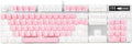 MageGee Mechanical Gaming Keyboard New Upgraded Blue Switch 104 Keys White Backlit Keyboards USB Wired Mechanical Computer Keyboard for Laptop Desktop PC Gamers(White &amp Pink)