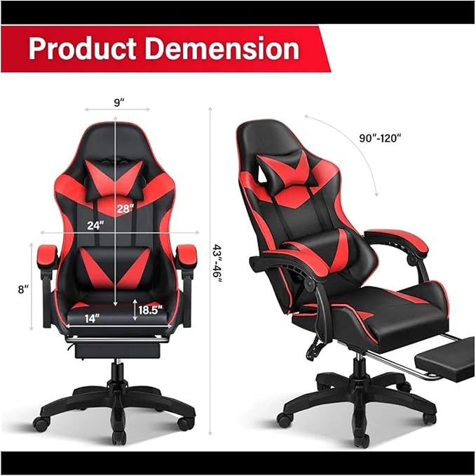 Managerial Chairs Gaming Chair Backrest and Seat Height Adjustable Swivel Recliner Racing Office Computer Ergonomic Video Game